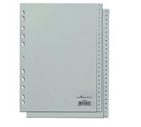 Durable 650410 Índice de números (A4, lengüetas en relieve 1-52, cobertura completa de PP) 1 pieza, gris