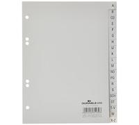 Durable 655010 - Pack de 20 hojas índices para carpetas colgantes, A-Z, A5, plateado