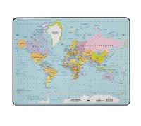 Durable 721119 Almohadilla de escritorio (40 x 53 cm, motivo: mapa del mundo) 1 pieza, transparente