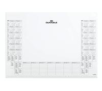 Durable 729202 Bloque de calendario con 25 hojas y doble calendario anual, 570 x 410 mm, blanco
