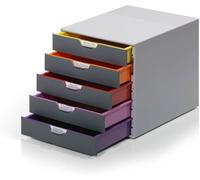 FICHERO CAJONES DE SOBREMESA DURABLE VARICOLOR APILABLES 5 CAJONES PLASTICO 292X280X356 MM