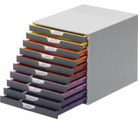 FICHERO CAJONES DE SOBREMESA DURABLE VARICOLOR APILABLES 10 CAJONES PLASTICO 292X280X356 MM