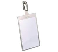 Durable 800219 Portanombres (con clip, 90 x 60 mm, plástico) Paquete de 25 piezas, transparente