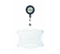 Durable 801119 Portanombres con soporte para la placa de la compañía/seguridad, transparente, paquete de 10