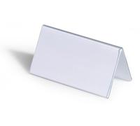 Durable 805119 Portanombres de mesa 52/104 x 100 mm, transparente con incrustación de papel blanco, 25 piezas