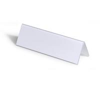 Durable 805219 Portanombres de mesa 61/122 x 210 mm, transparente con incrustación de papel blanco, 25 piezas