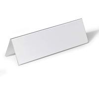 Durable 805319 Portanombres de mesa 105/210x297 mm, transparente con incrustación de papel blanco, 25 piezas