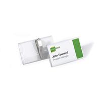 Durable 811019 Portanombres (con pinza de cocodrilo, 40 x 75 mm) Paquete de 25 p