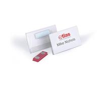 Durable 811619 Portanombres (con imán, 40 x 75 mm) Paquete de 25 piezas, transparente