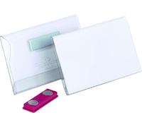 Durable 811719 Portanombres (con imán, 54 x 90 mm) Paquete de 25 piezas, transparente
