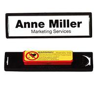 Durable 813201 Portanombres Clip-Card (con imán, 17 x 67 mm) Paquete de 25 piezas, negro