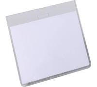 Durable 813519 Portanombres con perforación para pinza (cerrado, 60 x 90 mm, lámina dura transparente) Paquete de 20 piezas, transparente