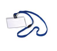 Durable 813907 Portanombres (con correa textil de 10, 60 x 90 mm, longitud de la correa 44 cm) Paquete de 10, azul