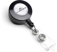 Durable 815258 Cordón extensible con cierre de botón para identificadores y portanombres (con mecanismo de enrollado, longitud: 80 cm) 10 piezas, antracita