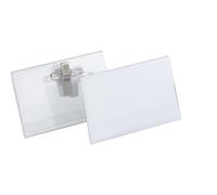 Durable 815719 Portanombres Pinza combinada (40 x 75 mm) Paquete de 50 piezas, transparente
