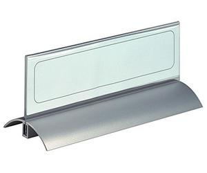 Durable 820219 Portanombres de mesa Desk Presenter de Luxe, 61 x 210 mm, acrílico con aluminio