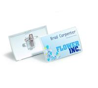 Durable 821419 Portanombres Click Fold, con clip combinado, 54 x 90 mm, 25 piezas