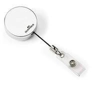 Durable 822523 Cordón extensible con mecanismo de enrollado (800 mm) para identificadores y portanombres y pinza para el cinturón, 10 piezas