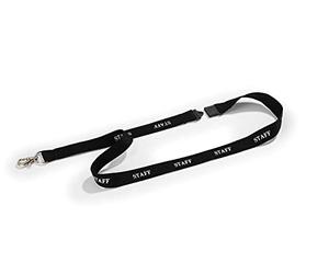 Durable 823901 Cordón con mosquetón, negro con impresión blanca Bastón, 10 piezas