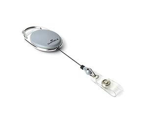 Durable 832410 Clip de lazo Estilo Jojo (con clip de metal y lazo a presión) 10 piezas gris