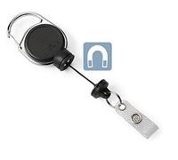 Durable 832901 - Carrete retráctil para insignias (5 unidades), color negro