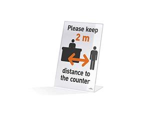 Durable 859619 Soporte de presentación A4, acrílico transparente, antideslizante, 210 x 290 x 90 mm, transparente