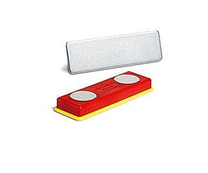 Durable 891700 Juego de imanes y placas de metal, 10 piezas, rojo/amarillo