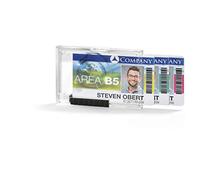 Durable 892019 Porta tarjetas Pushbox Trio, 10 piezas, transparente | Funda con 3 compartimentos separados y deslizadores, formato vertical y horizontal, para tarjetas de 54 x 87 mm