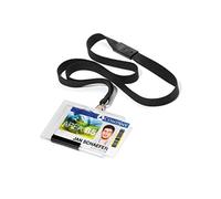 Durable 892701 Porta tarjetas Pushbox Mono con correa textil, 10 piezas, transparente