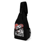 Durable Bandoleras Cruzada Me Encanta El Pitbull Mochilas Pequeñas Intemperie Bolso De Pecho Para Viajar, Hiking, Colegio