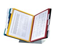 Durable Base de metal; sistema de referencia de escritorio de panel de polipropileno, 10 paneles de doble cara, tamaño carta, colores surtidos, diseño VARIO (536000)