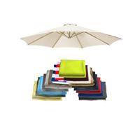 Durable Black Outdoor Patio Umbrella Replacement Canopy Top 6/8 Ribs 2.0m/6.5FT Garden Parasol Cover for Enhanced Shade Protection and Weather Resistance