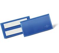 Durable Bolsa de Etiquetas Autoadhesiva, 100 x 38 mm, 50 piezas, azul | Bolsillos para estanterias y contenedores, plastico resistente, aptos para escaneo, formato 113 x 53 mm