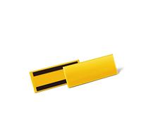 Durable Bolsa de Etiquetas Magnéticas, 1/2 A5, 50 piezas, amarillo, 175704 | Bandas magnéticas para estanterías, polipropileno, 210 x 74 mm, apto para escáner, pack de 50 unidades