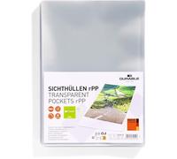 Durable Bolsillos transparentes A4, de PP reciclado, 100 unidades, abiertos lateralmente, 247819