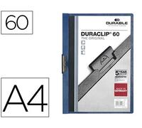 Durable Carpeta Duraclip Dossier Pinza Lateral Azul Oscuro Capacidad 60 Hojas Din A4 Polipropileno