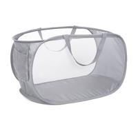 Durable Collapsible Laundry Baskets, Mesh Pop Up Laundry Hamper with Side Pocket, Foldable Clothes Storage Hamper with Reinforced Carry Handles for L