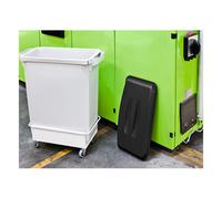 DURABLE Contenedor de basura Durabin Eco 60 l, certificado Ángel Azul, con asas, gris, sin tapa