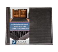 Durable Corporation-396S2432 - Alfombrilla de Goma Resistente para Entrada al Aire Libre, 60 x 81 cm, Color Negro