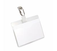 DURABLE Portanombres 810619 con clip 60 x 90 mm plástico paquete de 25 transparente
