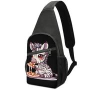 Durable Crossbody A Las Cebras Les Encanta La Pizza Bolso De Pecho Intemperie Sling Bag Para Gimnasio, Viaje, Vida