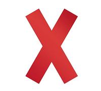 Durable Cruz adhesiva , extraíble, 135 mm x aproximadamente0,2 mm x 193 mm, 5 piezas, rojo, 104903