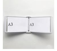 Durable de referencia estante exhibición catálogo A3 montado en la pared con 10 bolsillos for carpetas metálicas oficina y hogar modo horizontal(White)