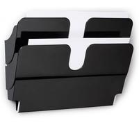Durable Dispensador de folletos 2 compartimentos FLEXIPLUS 2 A4 apaisado, portadocumentos magnético, negro, 1709022060