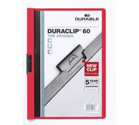 Durable Duraclip - Carpeta, 60 hojas, A4, color rojo