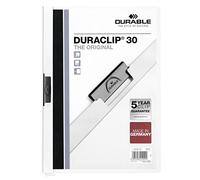 Durable Duraclip - Carpeta con 30 hojas, A4, color blanco