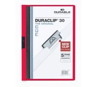 Durable Duraclip - Carpeta con 30 hojas, A4, color rojo