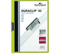 Durable Duraclip Original 30 Carpeta de Pinza, 25 piezas, verde, 220005 | Capacidad para 1-30 hojas A4, dossier con clip de acero especial, para documentos sin perforar