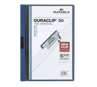 Durable Duraclip Original 30 Carpeta de Pinza, A4, 25 piezas, azul oscuro | Dossier con clip de acero para 1-30 hojas, ideal para documentos no perforados, tapa frontal transparente
