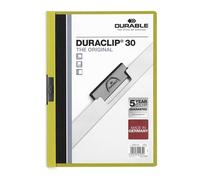 Durable 220005 Carpeta Duraclip dossier pinza lateral (para 1-30 hojas A4), 25 piezas, verde